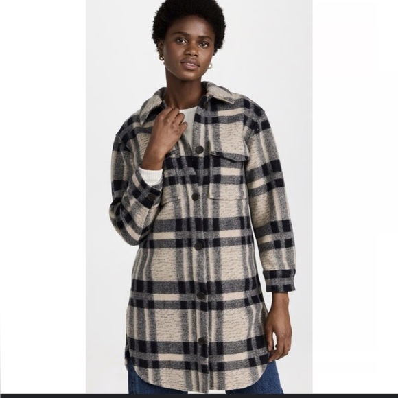 RAILS JARO OVERSIZED PLAID COAT IN TAN PACIFIC - Picture 2 of 7